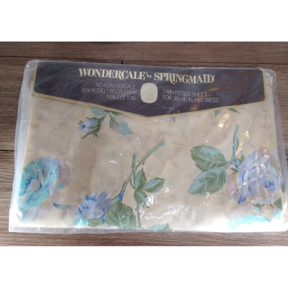 Vintage‎ Wondercale By Springmaid Twin Fitted Sheet Floral